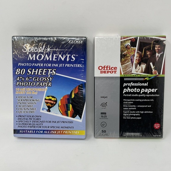 Office Depot Office 3 Sheets Of 4x6 Glossy Photo Paper 10 1025 Mil